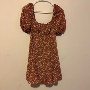 Orange Floral Dress